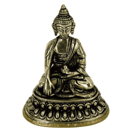 Akshobya Buddha Miniatur Wei-metall - 10 cm unter Home & Living - Spirituelle Figuren - Buddha Figuren - Sitzender Buddha - Home & Living - Spirituelle Figuren - Buddha Figuren - Mini Buddha
