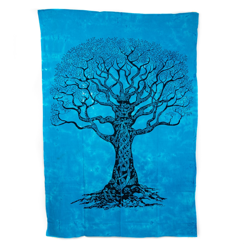 Authentisches Wandtuch Baumwolle Lebensbaum Blau (215 x 135 cm) unter Home & Living - Wandtuch