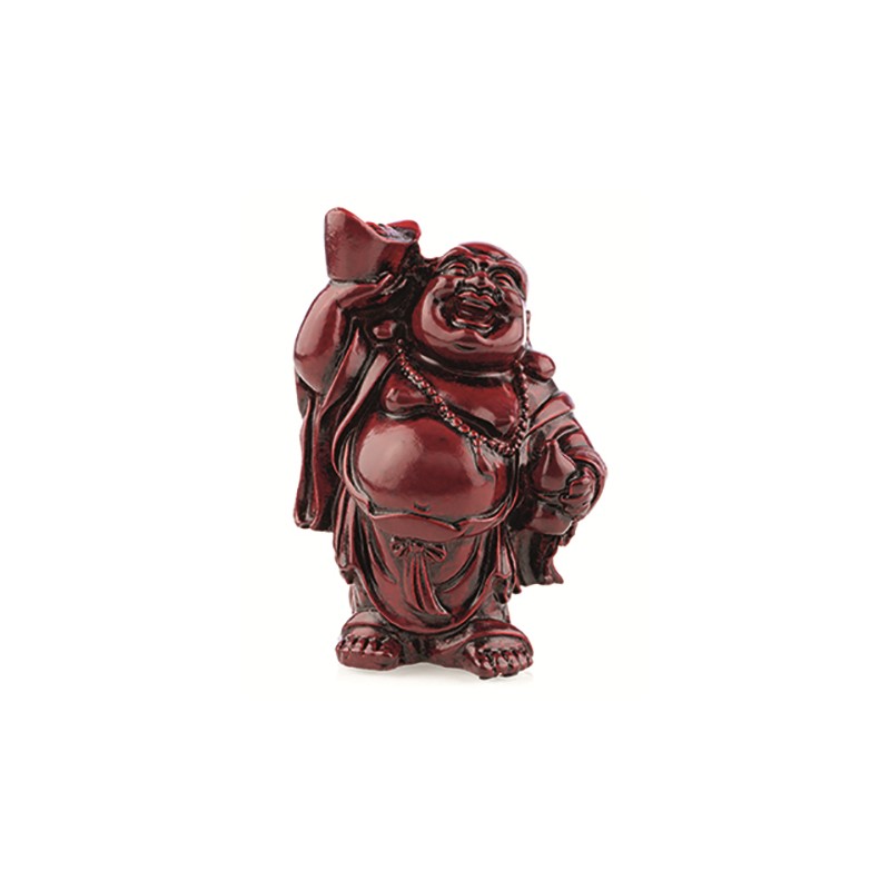 Buddha Rot mit Schale und Krug (9 cm)