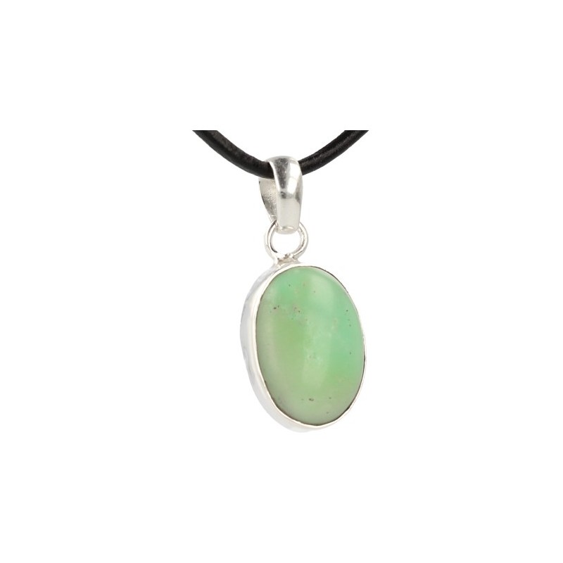 Chrysopraas Anh-nger in Silber (Oval)