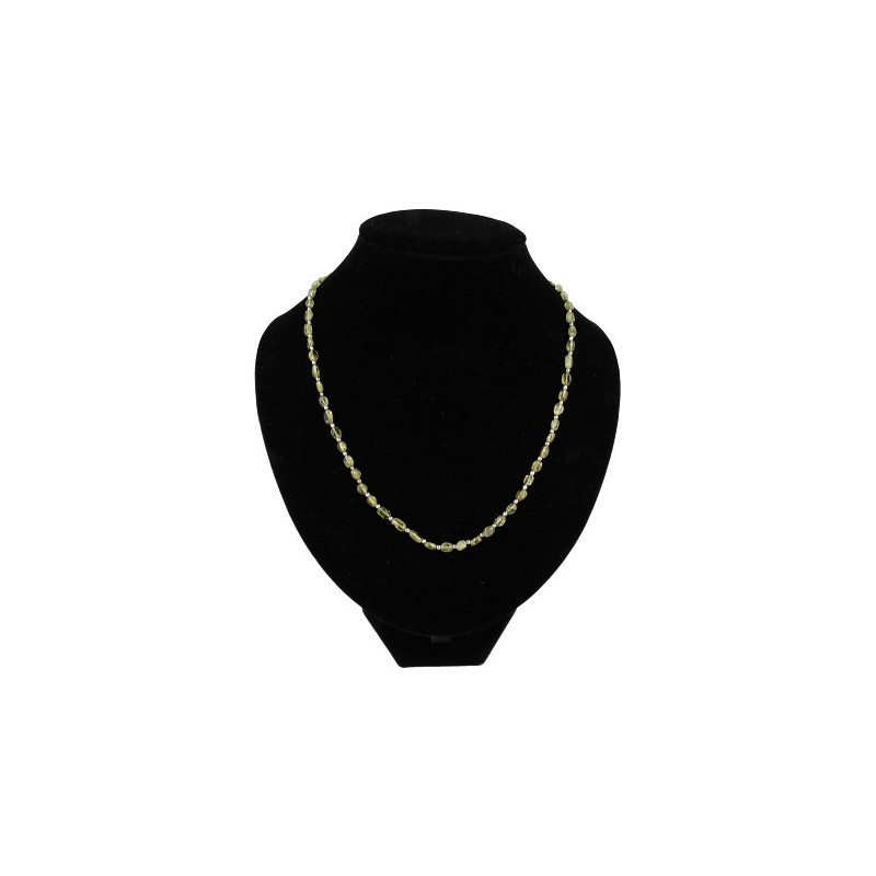 Collier Peridote Oval Schmal unter Schmuck - Edelsteinketten - Perlenketten