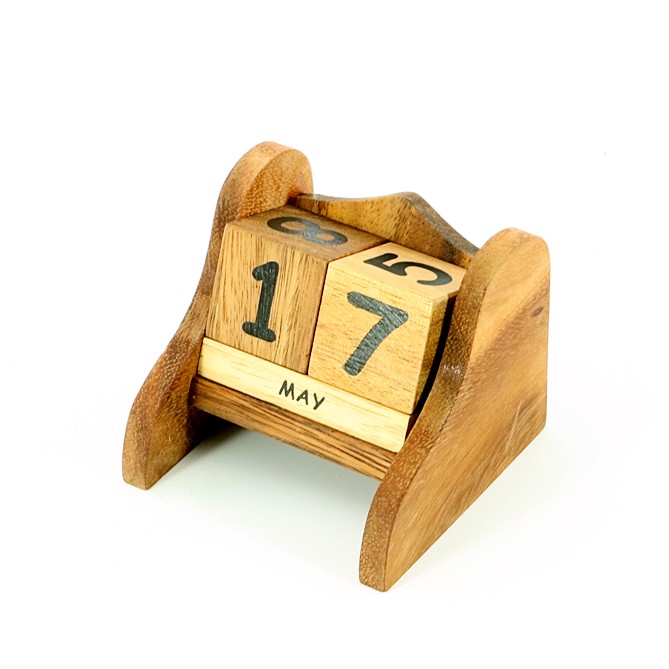 Dauerkalender aus Holz (10 x 9 cm)