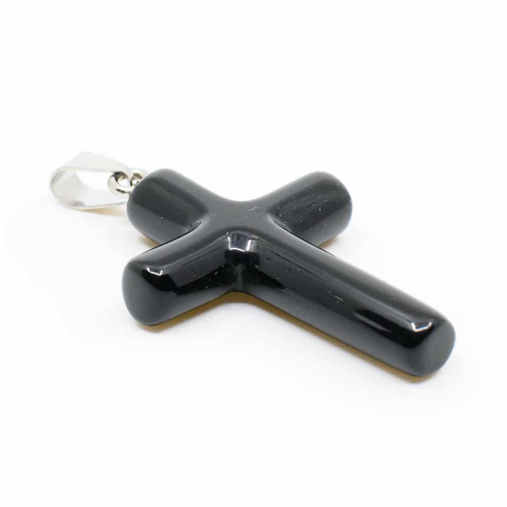 Edelstein-Anh-nger Kreuz Obsidian (45 mm)