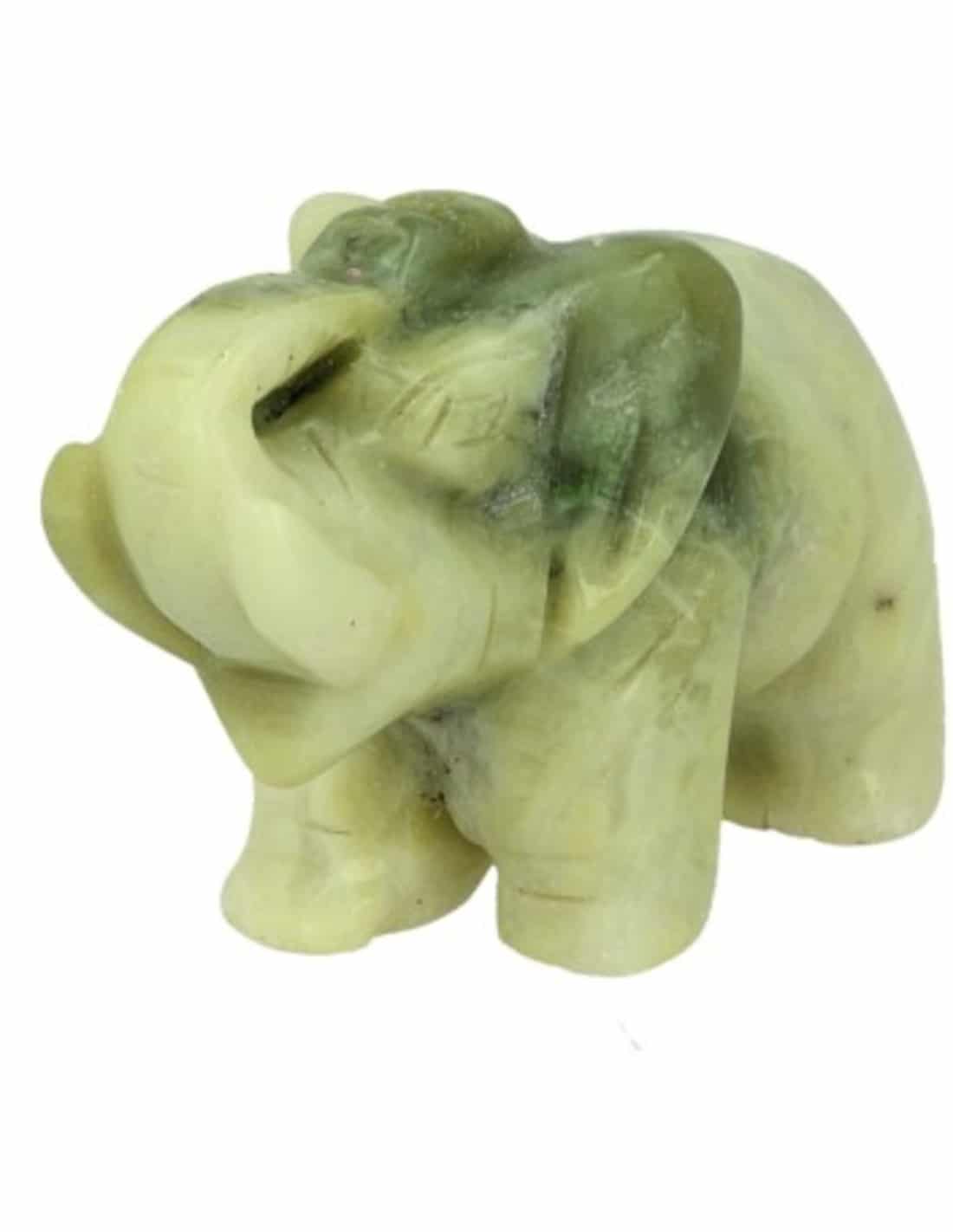 Elefant aus Edelstein Dunkle Jade