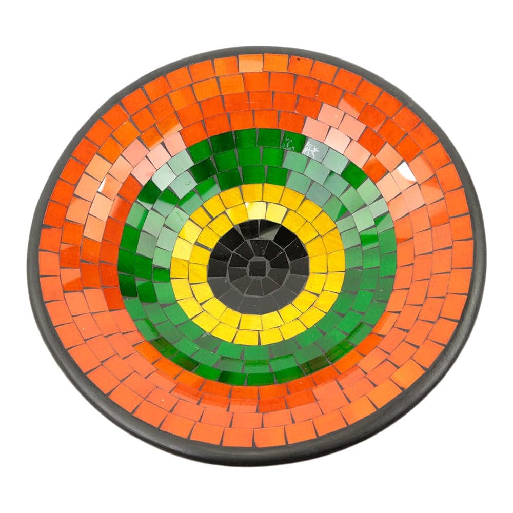 Mosaik-Schale Orange-Gr-n-Gelb (38 cm)