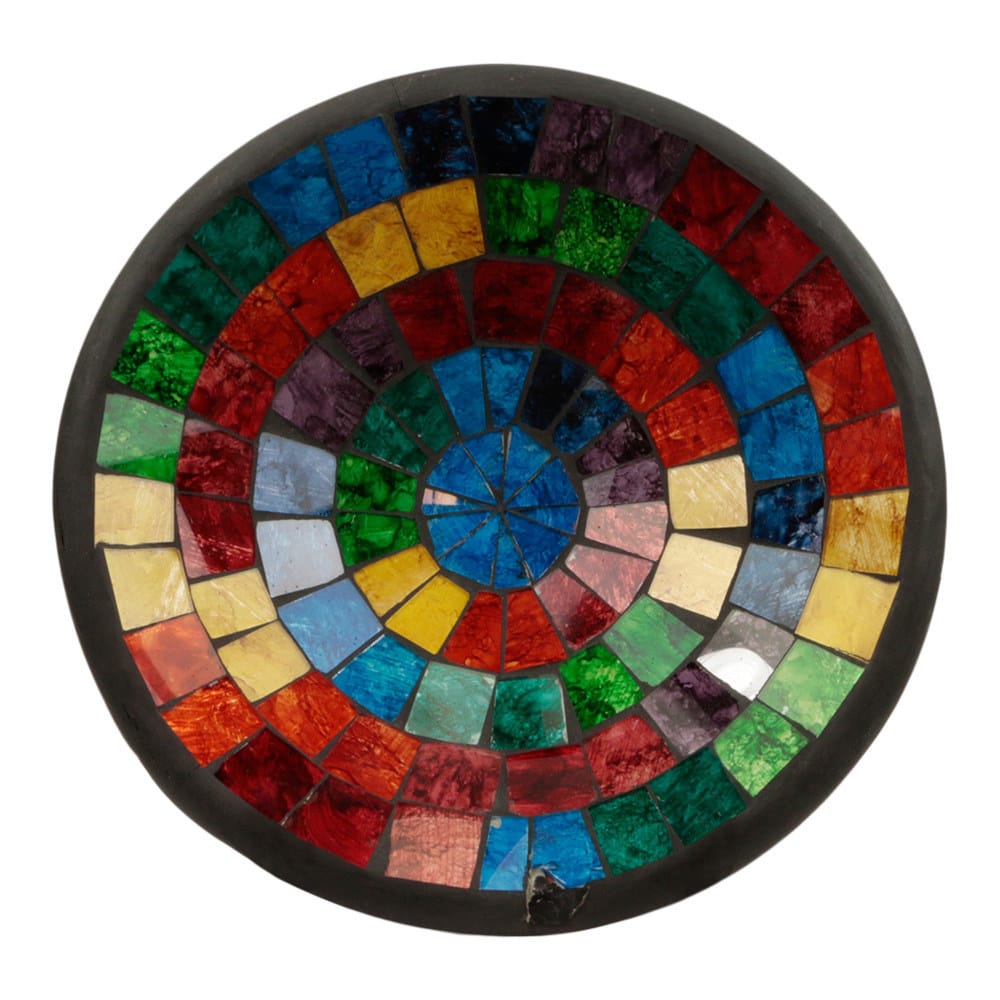 Schale Mosaik Regenbogenfarben (27-5 x 27-5 x 7 cm)