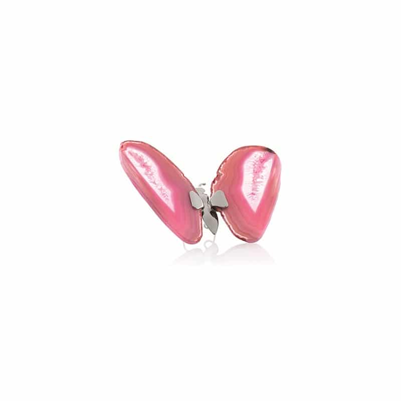 Schmetterling aus Edelstein Achat rosa