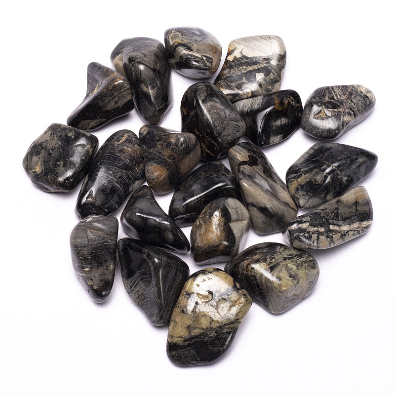 Silverleaf Jaspis Trommelsteine (-250 Gramm -2-3 cm)