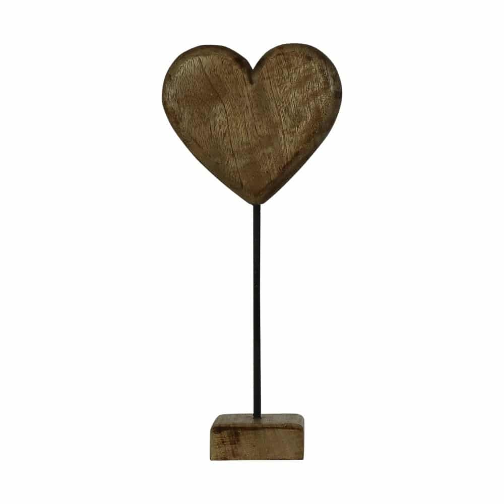 Stehendes Herz aus Mangoholz (45 cm)