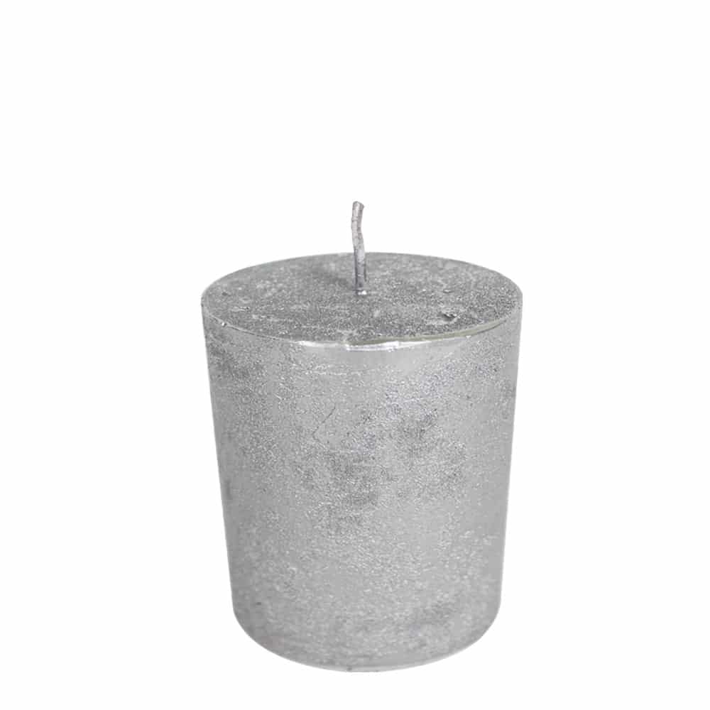 Stumpfkerze Silber (10 x 7 cm) unter Home & Living - Kerzen - Stumpenkerzen
