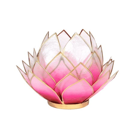 Teelichthalter - Lotusblume (Stimmungslicht- rot-rosafarbend- goldener Rand- gro-) unter Home & Living - Stimmungslichter - Stimmungslichter Lotus
