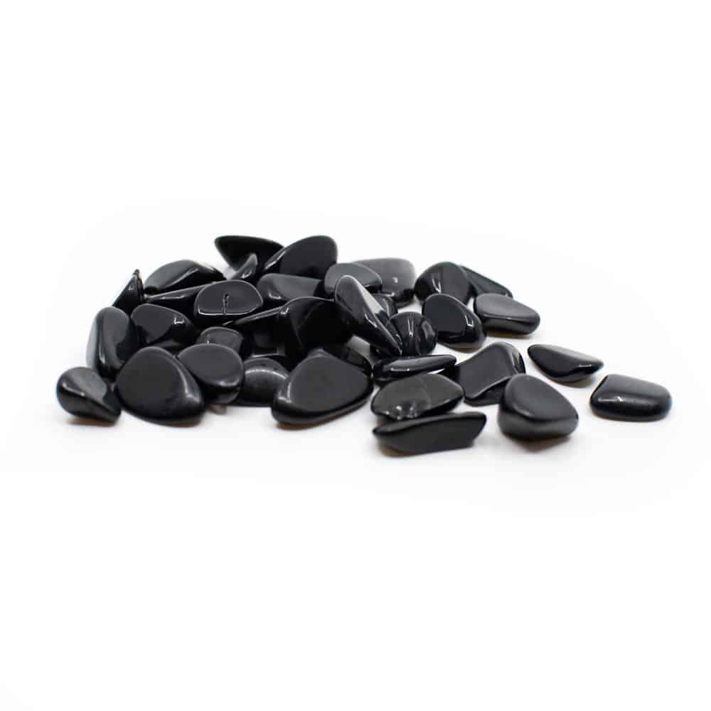 Trommelstein Schwarzer Obsidian (20 bis 40 mm) - 200 Gramm unter Edelsteine & Mineralien - Edelstein Arten - Getrommelte Edelsteine