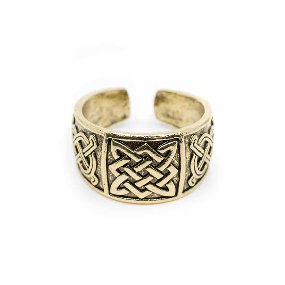 Verstellbarer Wikinger-Ring Keltischer Knoten Goldfarben unter Schmuck - Wikingerschmuck