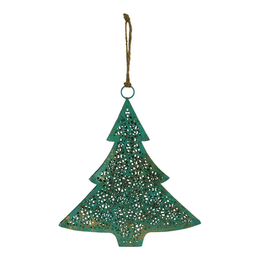 Weihnachtsbaum Dekoration aus Metall (T-rkis)